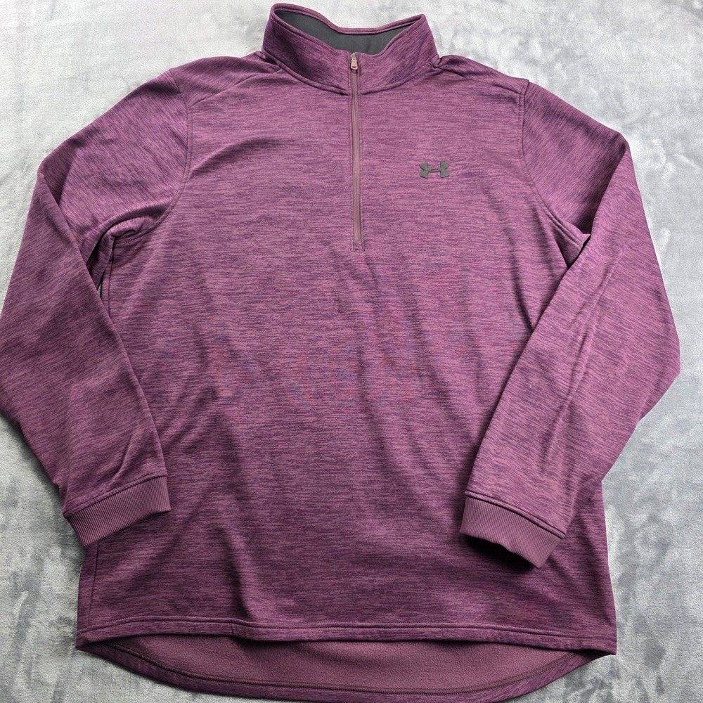 Under Armour Pullover‎ Mens 2XL Purple 1/4 Zip Heathered Tech 1320745